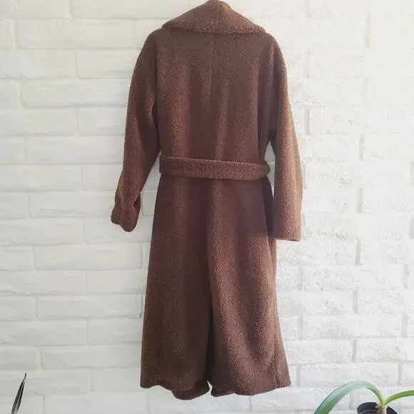 4th & Reckless TAMIL COAST OVERSIZED COAT Womens Faux Shearling Trench SZ XL - Picture 2 of 8